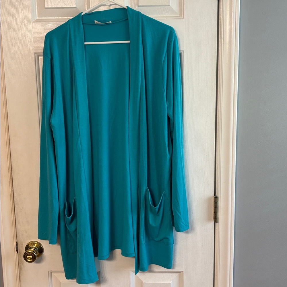 Zenana Outfitters Turquoise Cardigan